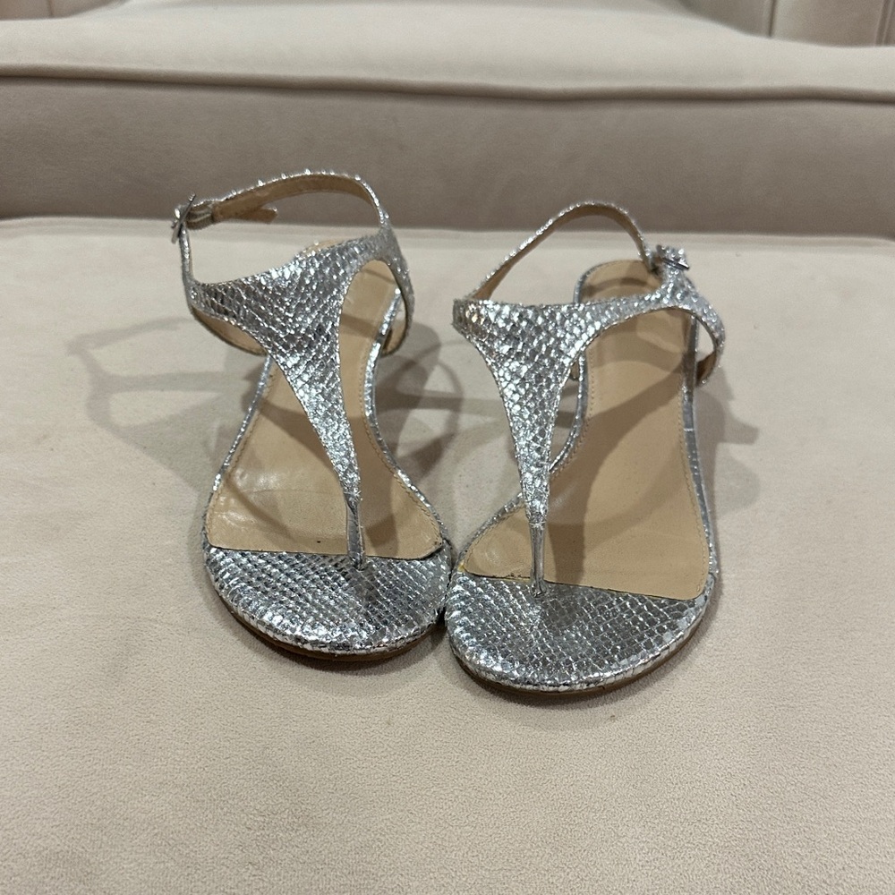 Badgley Mischka Silver Platform Sandals